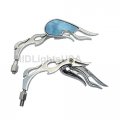 Pair Of Motorcycle Mirrors Chrome Plated W Sky Blue Color Mirror Left And Right Set Fit All With 8mm 10mm Thread Gp Thunder