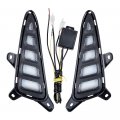 2pcs 48-led Xenon White Drl Daytime Running Fog Light With Amber Turn Signal Lamp Compatible 16-19 Toyota Chr C-hr