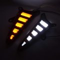 2pcs 48-led Xenon White Drl Daytime Running Fog Light With Amber Turn Signal Lamp Compatible 16-19 Toyota Chr C-hr