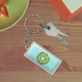 Graphics More Summer Wreath Sunflowers Rectangle Chrome Plated Metal Keychain Key Chain