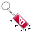 Graphics More Rectangle University Of Dayton Flyers Logo Keychain In Chrome Plated Metal