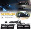 Xridonsen 2 In 1 Blue White Emergency Dash Strobe Lights Interior Front Rear Windshield Warning Safety Flashing Volunteer