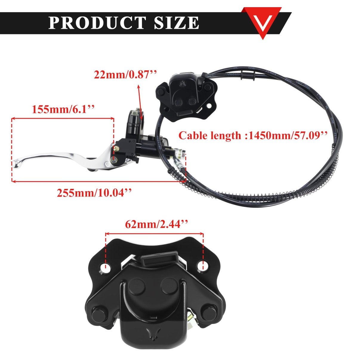 Pro Bat Atv Rear Brake Master Cylinder Caliper Assembly For 50cc 70cc 90cc 110cc 125cc Chinese Quad Taotao Buggy Kids Four