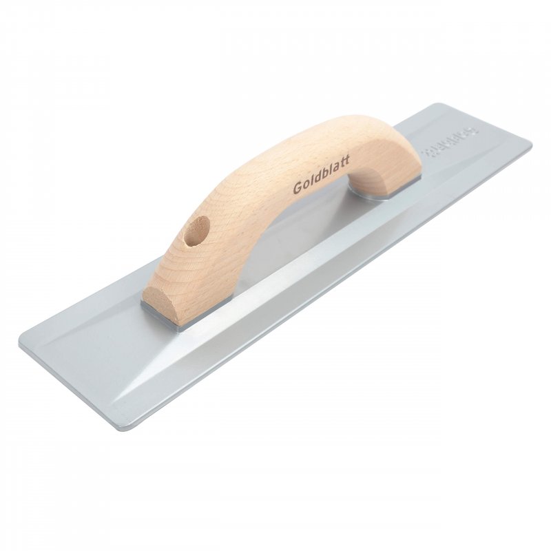 G06150 Cast Magnesium Hand Float Bevel End 16 In Length And 3 5 Width With Tapered Pre Broken Blade Smooth Wood Handle