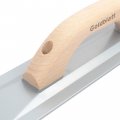 G06150 Cast Magnesium Hand Float Bevel End 16 In Length And 3 5 Width With Tapered Pre Broken Blade Smooth Wood Handle