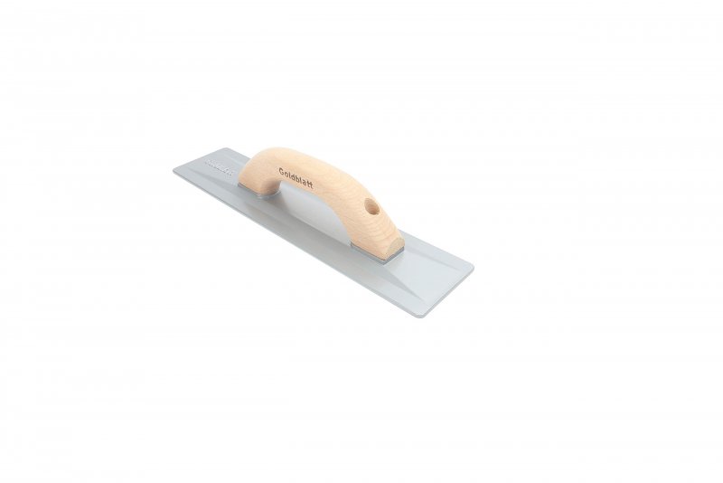 G06150 Cast Magnesium Hand Float Bevel End 16 In Length And 3 5 Width With Tapered Pre Broken Blade Smooth Wood Handle