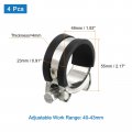 Uxcell 4pcs T-bolt Hose Clamp Working Range 40-43mm Rubber Cushioned Intake Intercooler Clamps Adjustable Tube For Tubes Pipes
