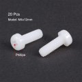 Uxcell M4x12mm Threaded Nylon Phillips Cross Pan Head Machine Screws Bolts White 20pcs