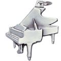 Grand Piano Antique Pewter Finished With Split Keyring And Chain 