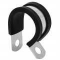 Uxcell 20mm Dia Epdm Rubber Lined P Clips Cable Hose Pipe Clamps Holder 5pcs