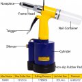 Pneumatic Rivet Gun 1 4 36 1 8 52 And 3 32 Capacity Nose Pieces With 50pcss        Pop Riveting Set Heavy Duty Air Rivet