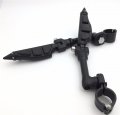 Httmt Chrome 1 5 Front Engine Guard Clamps Black Long Angle Adjustable Stiletto Footpeg Compatible With Hond Vtx1300 Shadow