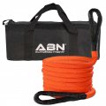 Abn Kinetic Recovery Rope 1in X 30ft Orange Emergency 30 000lb Cap Tow Stretch Ropes For Vehicles