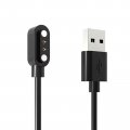 2pcs Black Usb Pin Smart Watch Charger 5v 1a Magnetic Cable 2 62ft 