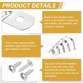 10pcs 60mm 2-3 8 304 Stainless Steel Rigid Pipe Strap Two Hole U Bracket Heavy Duty Conduit Clamp With Self-tapping Screws For