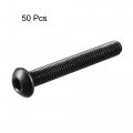 Uxcell M4x30mm Thread Button Head Hex Socket Cap Screw Bolt 50pcs