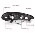 Led Drl Tinted Housing Clear Corner Headlight Lamps Tool Kit Compatible With Pontiac Grand Am 99-05