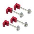 4pcs J-hook Crossover Aluminum Car Truck Toolbox Mounting Kit For Pickup Tool Box Mount Tie Downs Anodized Surface With 