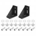 Uxcell 2set Inside Corner Bracket Gusset Kits 77x77x40mm 4080 Angle Connector For 4040 Series Aluminum Profile Black 8 X Square