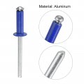 Uxcell Aluminum Blind Rivets 5mm X 16mm 13 64 5 8 Open End Rivet Flat Round Head For Joining Metal Plate Leather Blue 25 Pcs