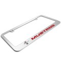 Ford Mustang Red In 3d On Mirror Chrome Metal License Plate Frame Official Licensed