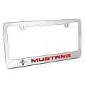 Ford Mustang Red In 3d On Mirror Chrome Metal License Plate Frame Official Licensed