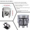 Procompany Cylinder Head Piston 3 Gaskets Circlips Rings Wristpin Top End Rebuild Kit Replaces For Yamaha Blaster 200 Yf 88-06