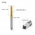 Uxcell Thread Tap Metric M6 X 1 Titanium Coated Cobalt Hss High Speed Steel 3 Straight Flutes Machine Mini Micro Screw