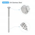 Uxcell Hex Head Lag Screws Bolts 5pcs 16 X 5 304 Stainless Steel Partial Thread Wood