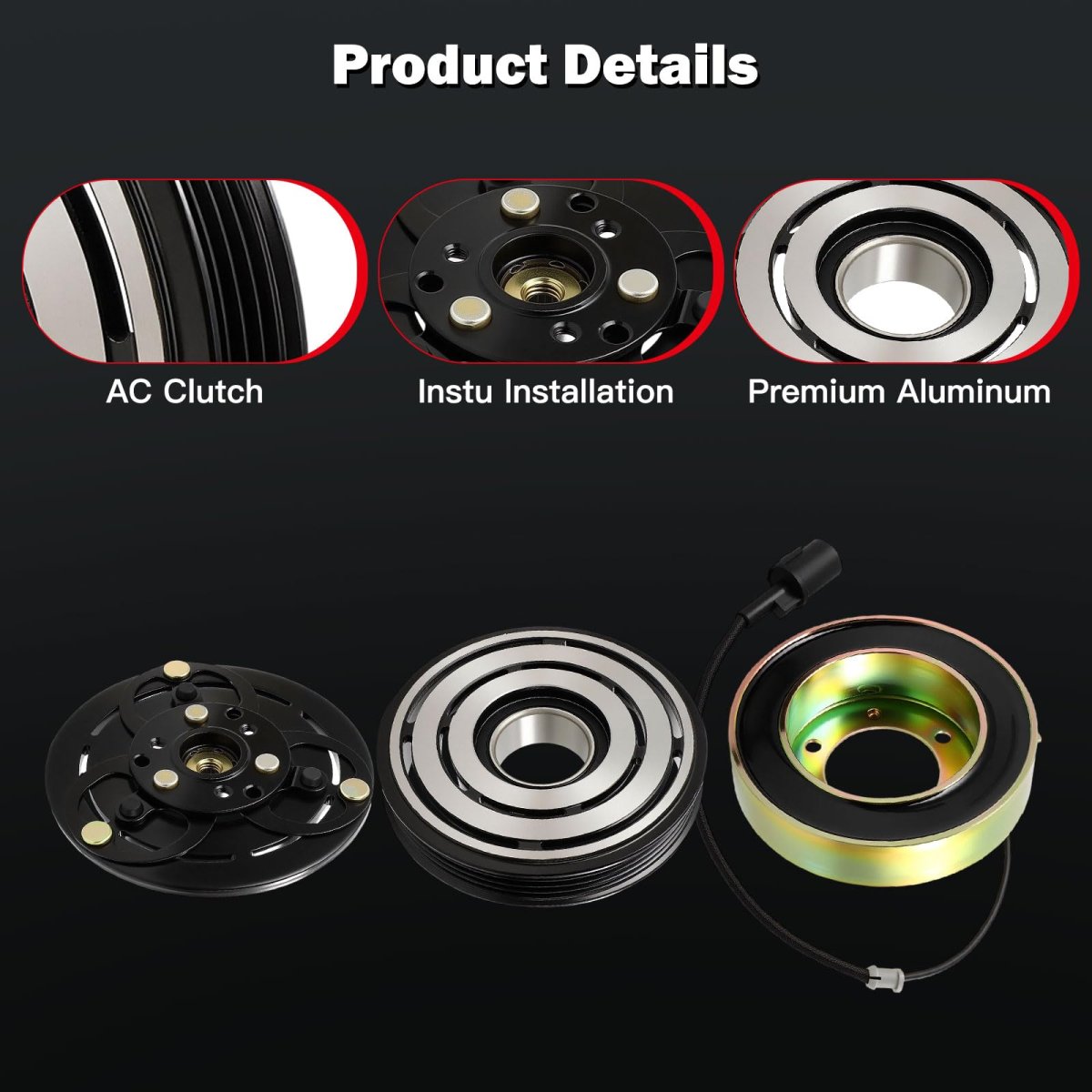 Ac Clutch Kit For Nissan Altima 2 4l 1997 To 2001 Dkv14c Compressor Type With Pulley Bearing Hub And Electromagnetic Coil Part