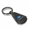 Ipick Image Compatible With Ford Expedition Real Black Carbon Fiber Gunmetal Metal Teardrop Key Chain