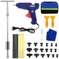 Qwork Auto Body Dent Repair Tool Kit Puller Car Remover Paintless With Slide Hammer And 16 Black Glue Tabs