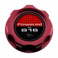 Vms Racing Red Oil Cap With Powered By B16 Emblem In Cnc Machined Billet Aluminum Compatible Honda Integra Series Engines