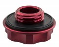 Vms Racing Red Oil Cap With Powered By B16 Emblem In Cnc Machined Billet Aluminum Compatible Honda Integra Series Engines