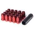 Circuit Performance Spline Drive Tuner Acorn Lug Nuts Red 12x1 25 Forged Steel 20pc Tool 