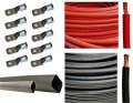 2 Gauge Awg Pure Copper Welding Battery Cable 10 Ft Red And Black 10pcs 3 8 In Tinned Lugs Heat Shrink Tubing 