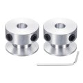 2pcs Single Groove Pulley 6mm Fixed Bore 20mm Outer Diameter Aluminum Alloy Mechanical Belt With Hex Wrench For Pu Round 