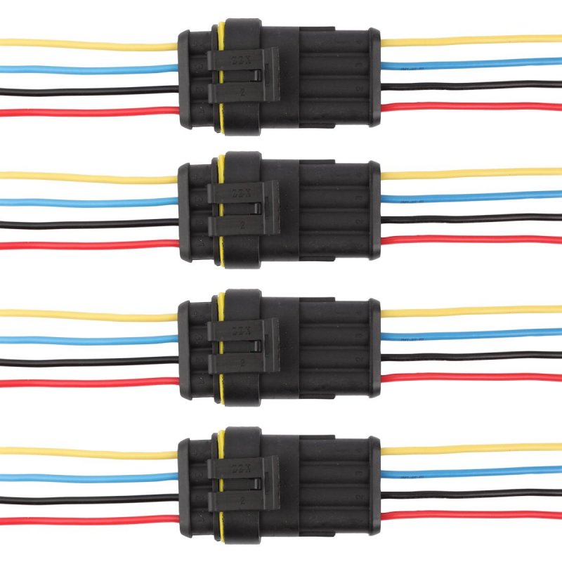 Tomall 4 Pin Way 18 Awg Waterproof Connector For Electrical Quick Plug Socket Wire Pigtail 1 5mm Series Pack Of