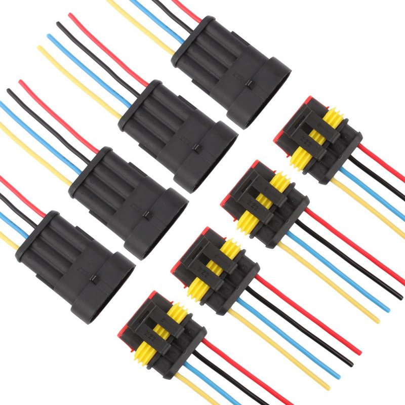 Tomall 4 Pin Way 18 Awg Waterproof Connector For Electrical Quick Plug Socket Wire Pigtail 1 5mm Series Pack Of