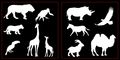 Auto Vynamics Stickerpack-animals-africa-20-gwhi Gloss White Vinyl Detailed Animals Of Africa Sticker Pack Features Everything 