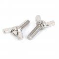 Uxcella 304 Stainless Steel Wing Bolt Butterfly Screw Fastener Metric M6 X 20mm 5pcs