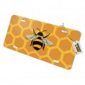Graphics More Bee On Honeycomb Novelty Metal Vanity Tag License Plate