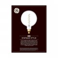 Ge 2 Bulbs Vintage Globe Led Light Meandering Spiral Filament G63 Clear Glass Edison Bulb 6 5-watt 40 Watt Replacement Dimmable