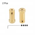 Uxcell Hex Coupler 3mm Bore Motor Brass Shaft Coupling Connector For Car Wheels Tires 2pcs