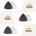 Uxcell Triangle Detail Sander Sandpaper Set 120 150 180 Grit 3-1 2 Inch Hook And Loop Silicon Carbide Sanding Pads 30 Pieces