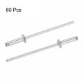 Uxcell Blind Rivets Aluminum Pull Core Decoration 2 4mm Diameter 9mm Grip Length Silver Tone 60pcs