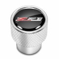 Ipick Image For Chevrolet Z71 Logo In Black On Shining Silver Aluminum Tire Valve Stem Caps