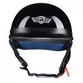 Ahr Run-c Half Face Helmet Dot Approved Bike Cruiser Chopper High Gloss Black L 