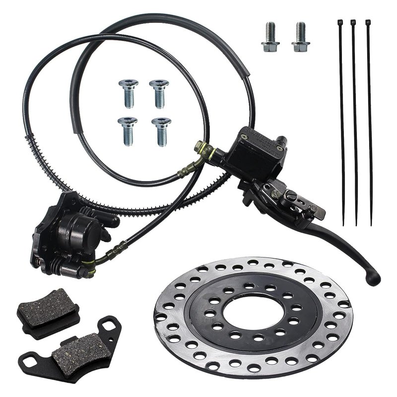 Pro Bat Rear Hydraulic Disc Brake System Caliper Disk Rotor Replacement Pad Assembly For 50cc 70cc 90cc 110cc 125cc 150cc Quad
