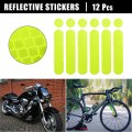 12pcs Universal Reflective Safety Stickers For Helmet Adhesive Tape Reflector Bicycle Motorcycle Vehicles Racing Helmets Set Of